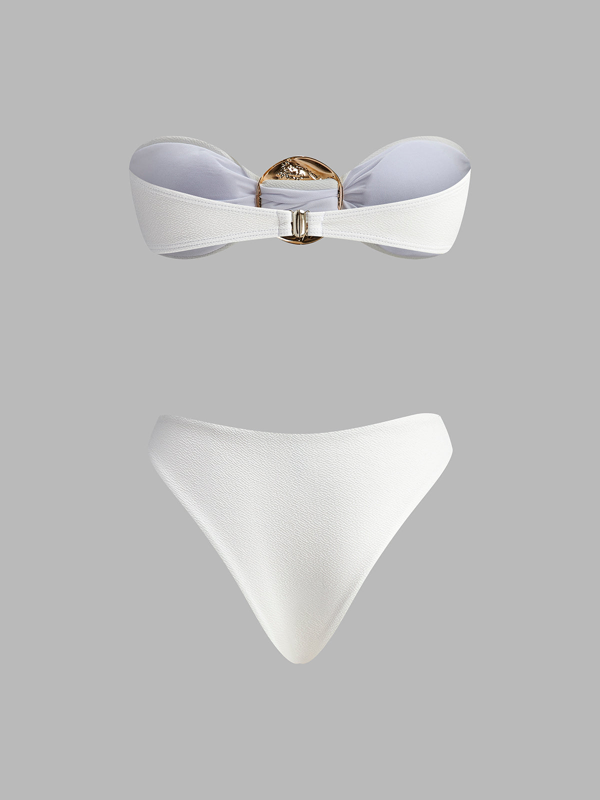 Altın Detaylı Plaj Üstlü Bikini Takımı