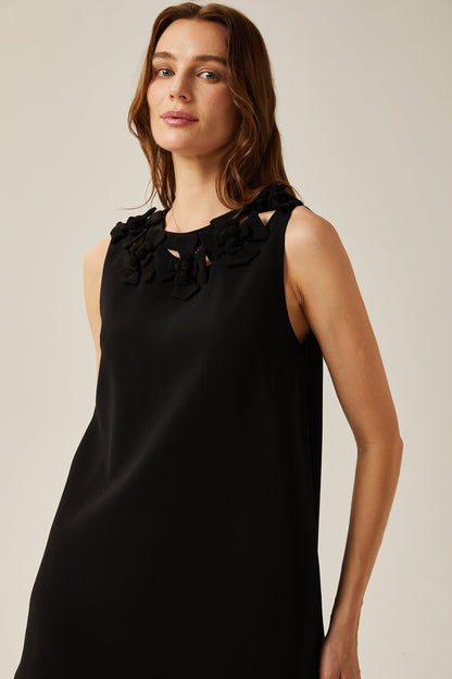 Daphné çiçek mini elbise