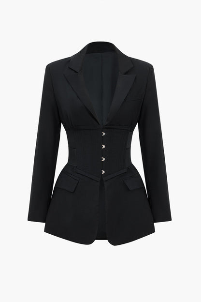 Capriona Düğmeli Çentikli Yaka Blazer