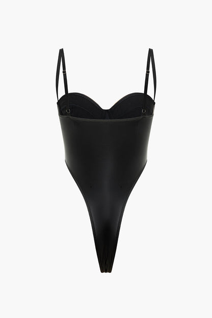 Düz Renkli Askılı Büstiyer Bodysuit